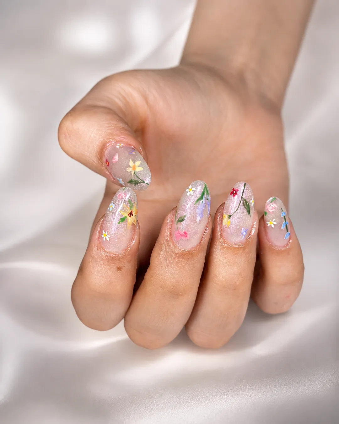 Fiori su glitter